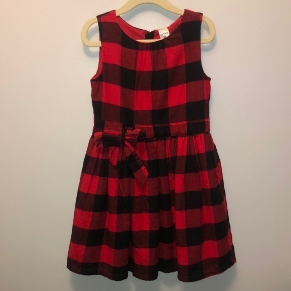 Carter's Red/Black Buffalo Plaid‎ Dress- Size 5T- "EUC"